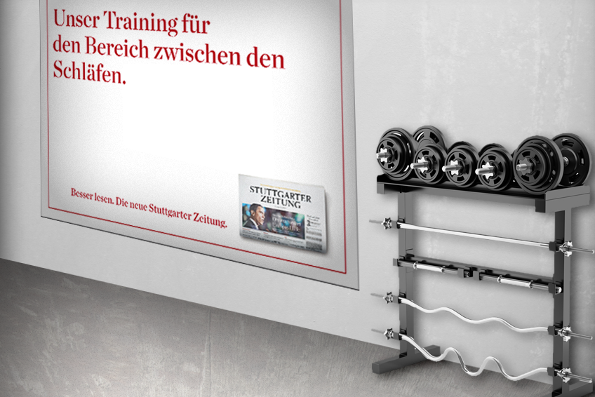 Plakat im Fitness-Studio // Stuttgarter Zeitung