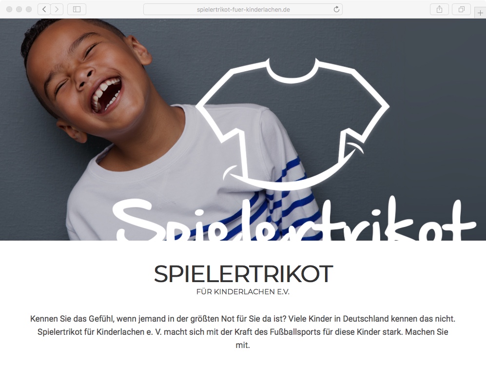 Website // Spielertrikot für Kinderlachen
